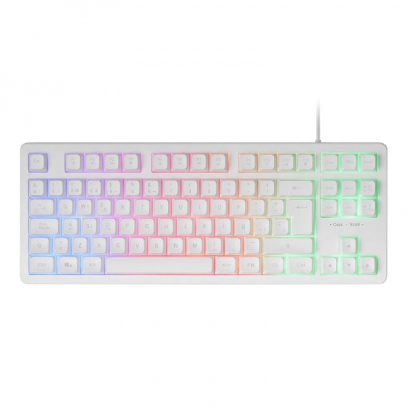 Mars Gaming Mk023 Teclado Gaming - Tecnologia H-Mech Red - Iluminacion Frgb - Anti-Ghosting - Compatibilidad Universal - Estructura Robusta - Color Blanco