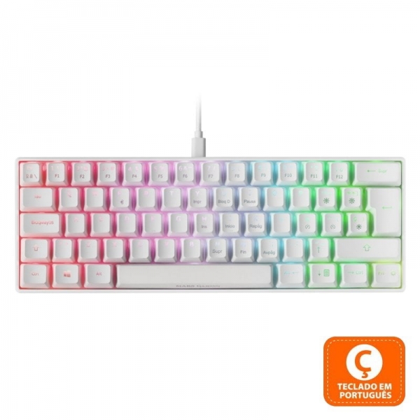 Mars Gaming Mkmini Teclado Gaming - Ultra-Compacto 60% - Full Rgb Chroma - Switches Mecanicos Outemu Pro - Multiplataforma - Software Avanzado - Portugues - Color Blanco