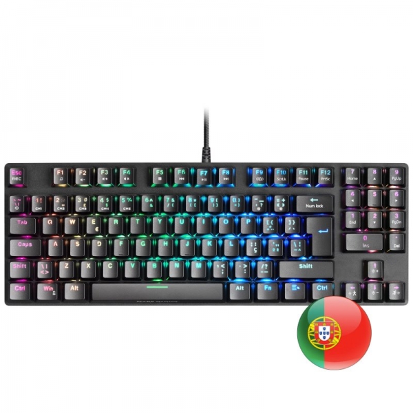 Mars Gaming Mkrevo Pro Teclado Tkl - Iluminacion Rgb 16.8M - Switches Mecanicos Outemu Pro - Anti-Ghosting Total - Software Personalizable - Portugues - Color Negro