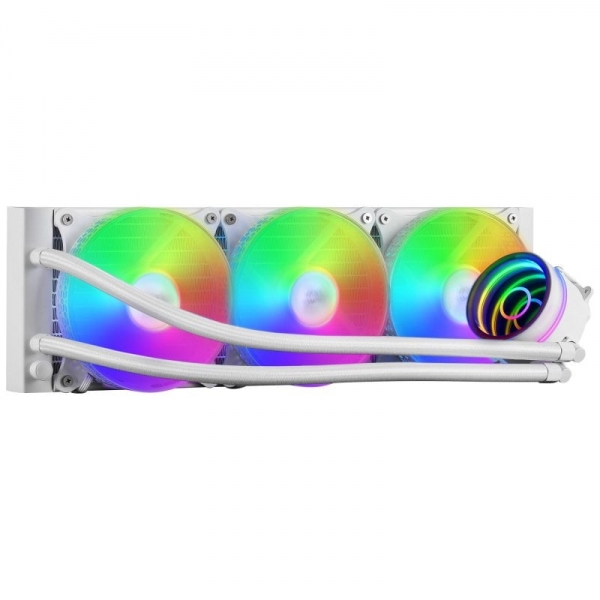 Mars Gaming Ml-One360 Kit De Refrigeracion Liquida - Potencia 550W - Espejo Infinito Frgb - Bomba Opti-Chamber - Ventiladores Silenciosos Fdb - Compatibilidad Universal - Color Blanco