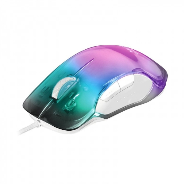 Mars Gaming Mmglow Raton Gaming - Ultraligero 75G - Iluminacion Rgb Chroma-Glow - Sensor 12800 Dpi - Switches Huano - Cable Feather Paracord - Color Varios