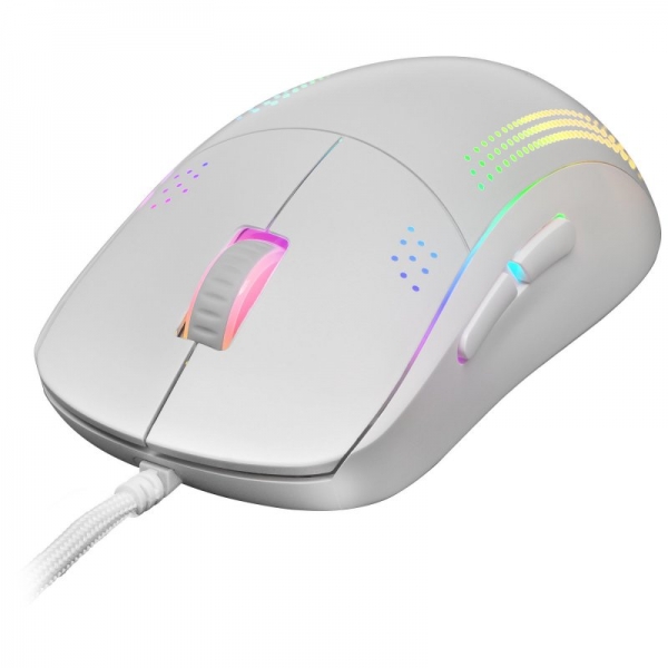 Mars Gaming Mmpro Raton Profesional - Ambidiestro - Sensor Pixart 3335Pro 32K Dpi - Switches Kailh - Iluminacion Rgb Chroma - Cable Feather Paracord - Color Blanco