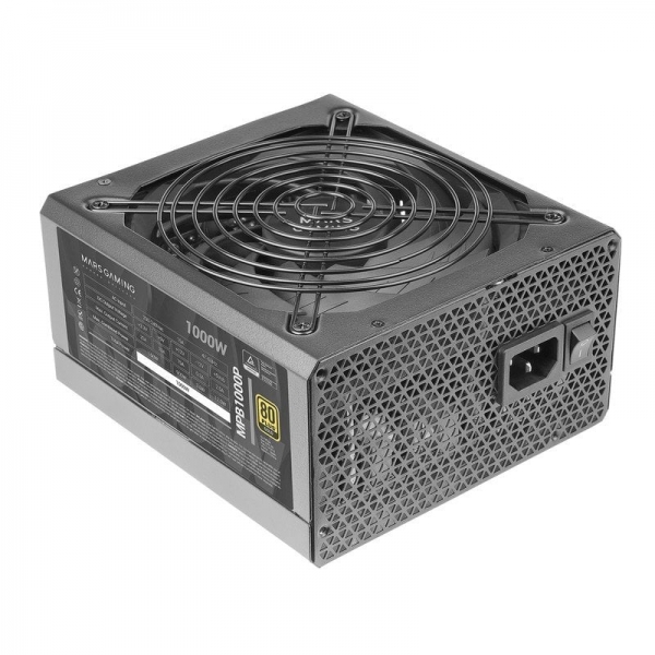 Mars Gaming Mpb1000P Fuente De Alimentacion Atx 3.0 - 1000W Modular - Certificacion 80Plus Gold - Compatibilidad Pcie 5.0 - Refrigeracion Silenciosa - Color Negro