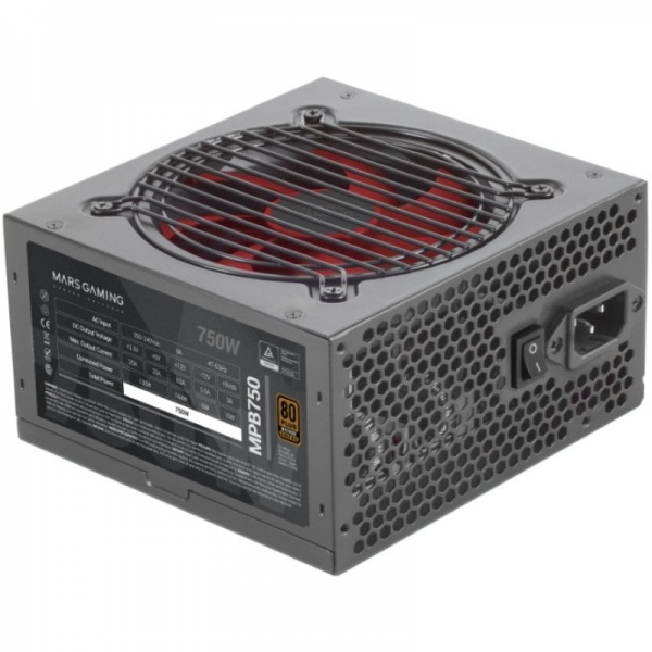 Mars Gaming Mpb750 Fuente De Alimentacion Atx - 750W - 80Plus Bronze - Eficiencia 90% - Ventilador Fdb 120Mm - Cables Planos Extragrandes - Proteccion Avanzada - Color Negro
