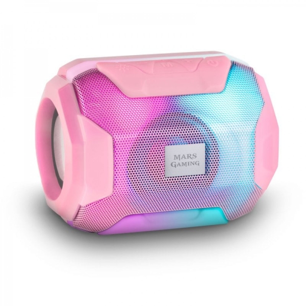 Mars Gaming Altavoz Portatil - Sonido Impactante 10W - Ultra-Bass - Bluetooth 5.0 - 8 Horas De Autonomia - Usb Y Microsd - Color Rosa