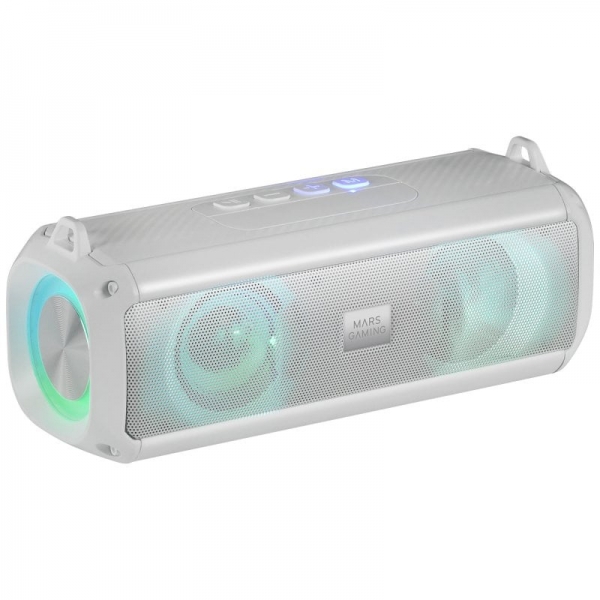 Mars Gaming Msb-Xt Altavoz Portatil Y Barra De Sonido - 20W - Cuatro Drivers - Iluminacion Rgb - Bluetooth 5.3 - 8 Horas De Bateria - Color Blanco