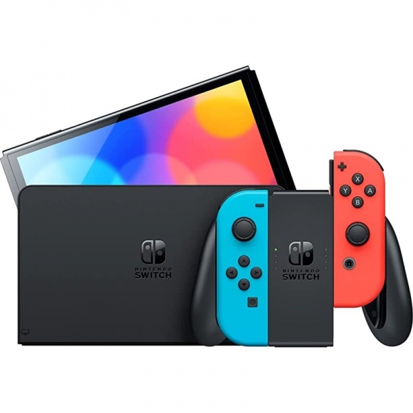 Nintendo Consola Nintendo Switch Oled Neon - Incluye Base Y 2 Mandos Joy-Con - Color Azul/Rojo