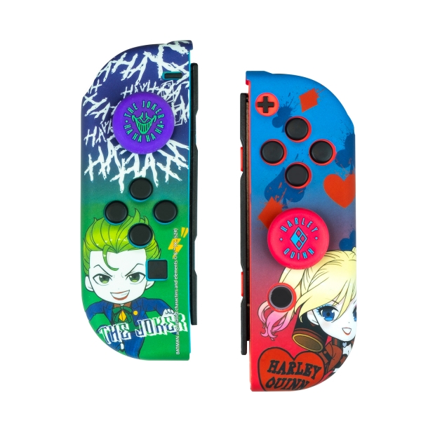 Fr-Tec Joker & Harley Quinn Pack Para Mando Nintendo Switch De Carcasa Rigida + Grips - Mejora El Agarre Y La Sensacion De Tacto