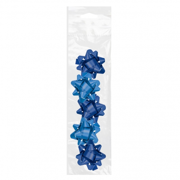 Dohe Chic Pack De 5 Lazos Para Regalo - Forma De Estrella - Tamaño 5.6Cm - Color Azul
