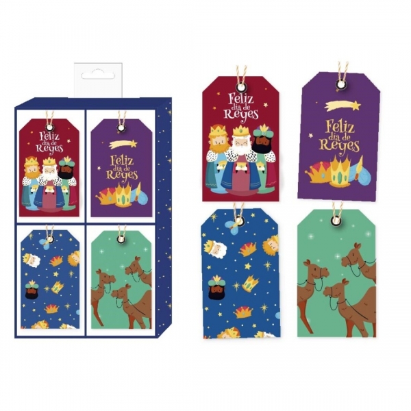 Bismark Pack De 24 Etiquetas Colgantes Para Regalos - 4 Diseños Navideños - Incluyen Cordon