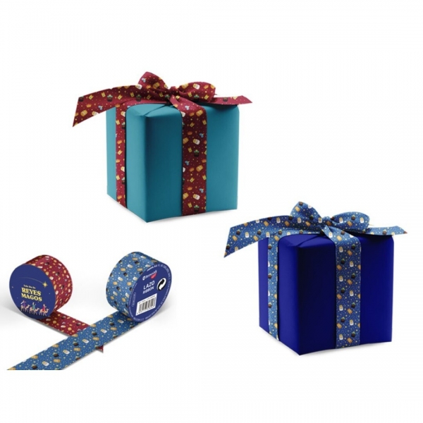 Bismark Rollo De Cinta Navideña Para Regalos - Medidas 60Mmx2M - 2 Diseños Aleatorios