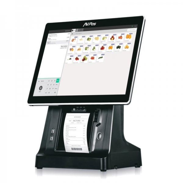 Avpos Tpv K6000 15 Tactil - Impresora Integrada - I5 - 8Gb Memoria - Ssd 128Gb - Vga Y Hdmi - Color Negro
