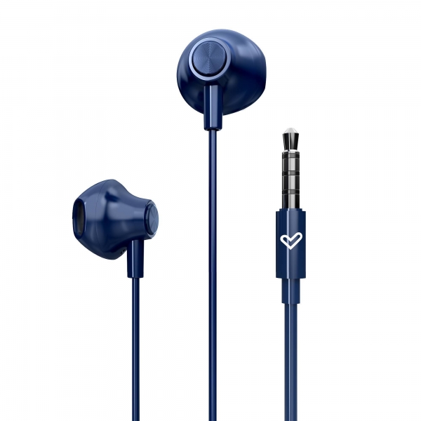 Energy Sistem Auriculares De Boton - Aislamiento Acustico - Microfono Integrado - Control De Reproduccion - Conector Jack 3.5 Mm - Cable 120 Cm - Color Azul