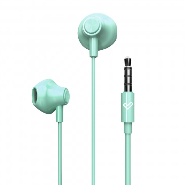 Energy Sistem Auriculares De Boton - Aislamiento Acustico - Microfono Integrado - Control De Reproduccion - Conector Jack 3.5 Mm - Cable 120 Cm. - Color Verde