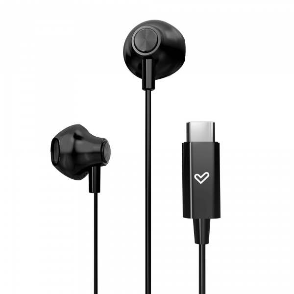 Energy Sistem Auriculares De Boton - Sonido Hd - Conexion Tipo C - Microfono Integrado - Control De Reproduccion - Cable 120 Cm - Packaging Reciclado - Color Negro