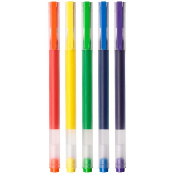 Xiaomi High-Capacity Pack De 5 Boligrafos De Gel - Punta 0.5Mm - Alta Capacidad - Secado Rapido - Colores Surtidos