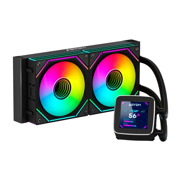 Abysm Oceanic Lcd 240 Argb Kit De Refrigeracion Liquida - 2 Ventiladores De 120Mm - Iluminacion Argb - Pantalla Lcd 2.8