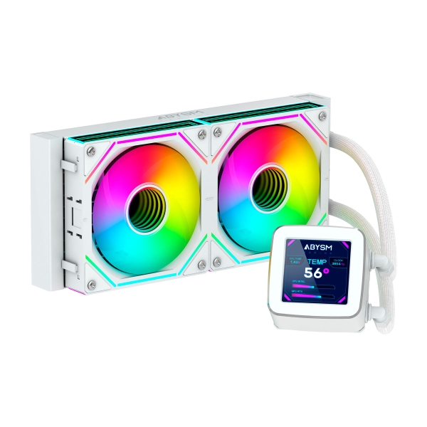Abysm Oceanic Lcd 240 Argb Kit De Refrigeracion Liquida - 2 Ventiladores De 120Mm - Iluminacion Argb - Pantalla Lcd 2.8