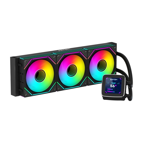 Abysm Oceanic Lcd 360 Argb Kit De Refrigeracion Liquida - 3 Ventiladores De 120Mm - Iluminacion Argb - Pantalla Lcd 2.8