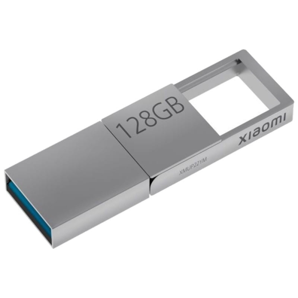 Xiaomi Dual-Interface Flash Drive Memoria Usb 128Gb -  Entrada Usb-A, Salida Usb-C - Diseño Metalico - Color Plata (Pendrive)