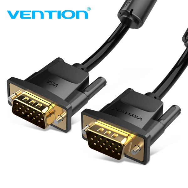 Vention Cable Vga (3+9) - Alta Definicion 1080P - Blindaje Emi - Conectores Chapados En Oro - Color Negro