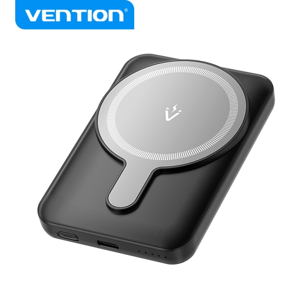 Vention Powerbank 5000Mah Magnetico Inalambrico - Usb-C Dual - Carga Rapida 20W - Display Luminoso - Color Negro