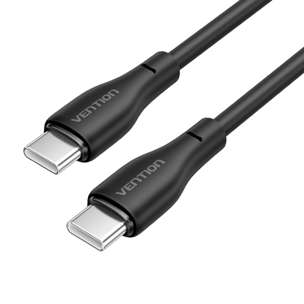 Vention Cable De Carga Usb-C A Usb-C - Tpe Duradero - Transferencia 480Mbps - Alimentacion 3A - Potencia 60W Max - Color Negro