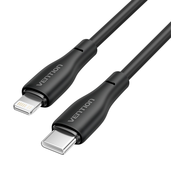 Vention Cable De Carga Usb-C/Lightning - Tpe Duradero - Transferencia 480Mbps - Alimentacion 3A - Potencia 27W - Color Negro