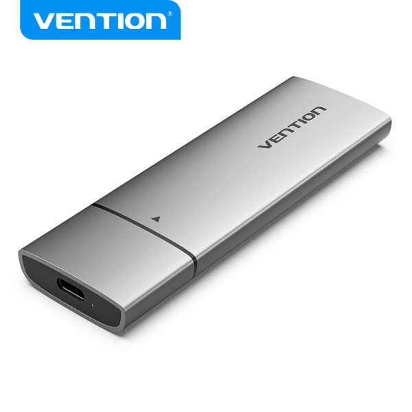Vention Carcasa Para Ssd - Usb 3.1 Gen 2C - 10 Gbps - Aluminio - Compatible M.2 Nvme - Incluye Cable Usb-C - Color Gris
