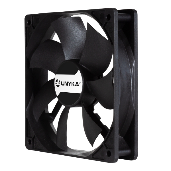 Unykach Server Ventilador 120Mm De Doble Bola - Velocidad Max. 1800Rpm - Conector De 4 Pines Con Control De Temperatura - Color Negro