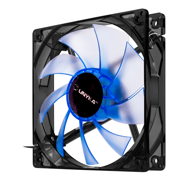Unykach Ventilador 120Mm Con Led Azul - Velocidad Max. 1200Rpm - Color Azul/Negro