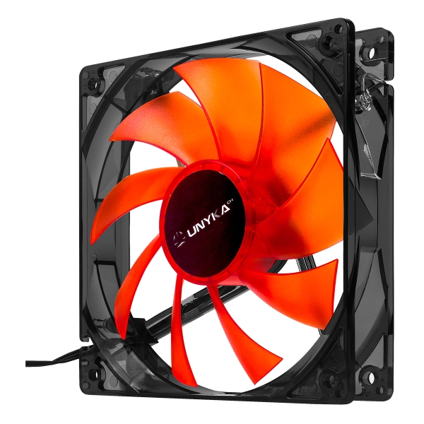 Unykach Ventilador 120Mm Con Led Rojo - Velocidad Max. 1200Rpm - Color Rojo/Negro