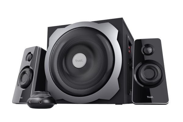 Trust Tytan Juego De Altavoces 2.1 Usb 120W - Subwoofer De Madera - Mando A Distancia - Entrada Jack 3.5Mm - Color Negro
