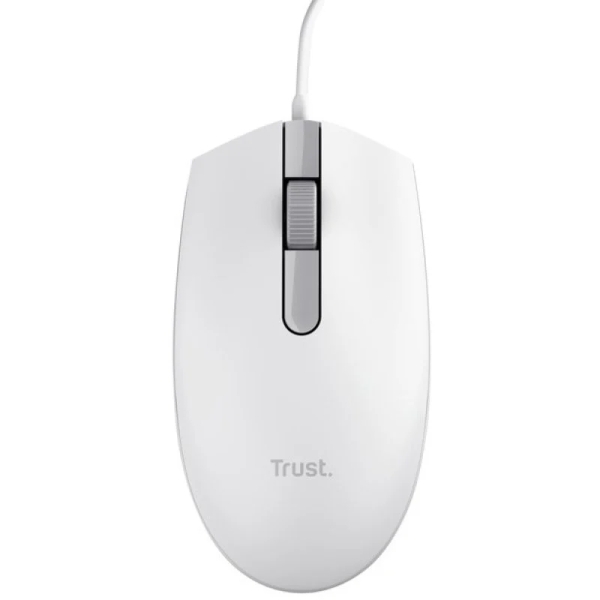 Trust Tm101 Eco Raton Usb 1200Dpi - Fabricado Con 50% De Plasticos Reciclados - 3 Botones - Uso Ambidiestro - Cable De 1.60M - Color Blanco