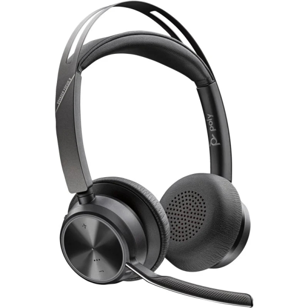 Plantronics/Poly Voyager Focus 2 Auriculares Con Microfono Bluetooth 5.1 - Cancelacion De Ruido - Almohadillas Acolchadas - Autonomia Hasta 40H - Control En Auricular - Color Negro