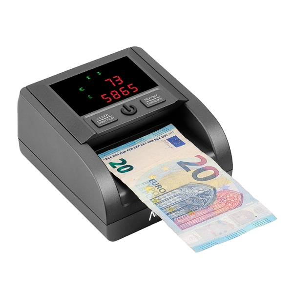 Avpos Contador/Detector De Billetes Avp-Dt25G - Cuenta Cantidad De Billetes Y Valor Total - Libras Y Euros - Alta Velocidad De Conteo - Color Negro