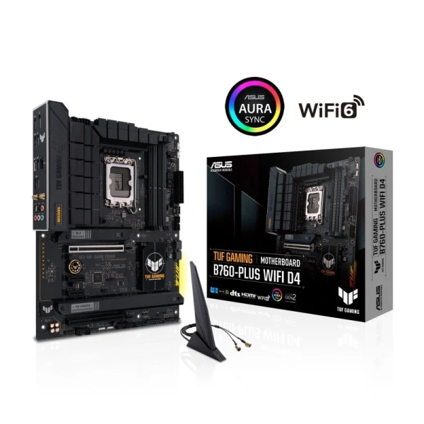 Asus Tuf Gaming B670-Plus Wifi D4 Placa Base Intel Pcie 4.0, Ddr4, M.2, 4X Sata Iii, Ethernet De 2.5Gb, Hdmi, Usb 2.0, 3.2