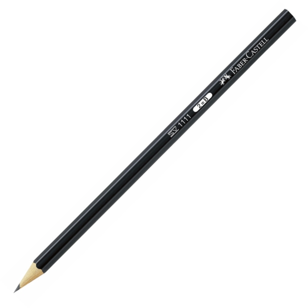 Faber-Castell Castell 1111 Lapiz De Grafito B - Mina Resistente A La Rotura - Cuerpo Con Acabado En Negro