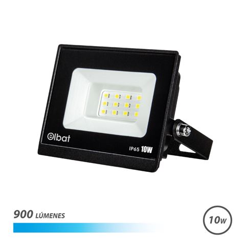 Elbat Foco Led Serie Super Slim 10W - 900 Lumenes - 6500K Luz Fria - Ip65 Para Uso En Exterior