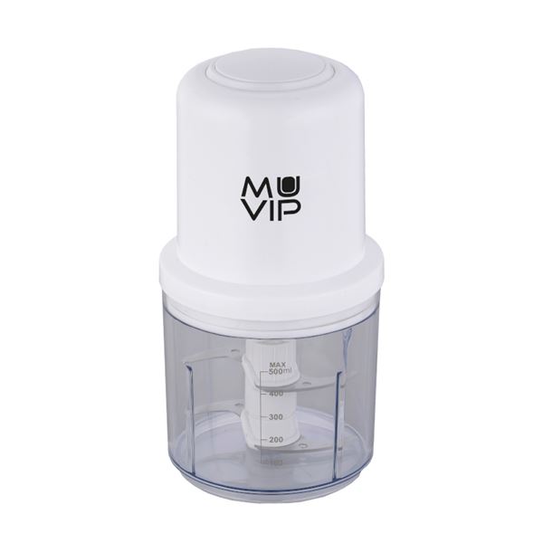 Muvip Picadora De Alimentos 400W - Recipiente Con Capacidad 0.5L - Cuchillas De Acero Inoxidable - Botón Para Control De Velocidad