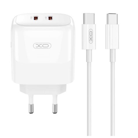 Xo Pack Cargador De Corriente 2X Usb-C 35W Carga Rapida + Cable Usb-C 1M