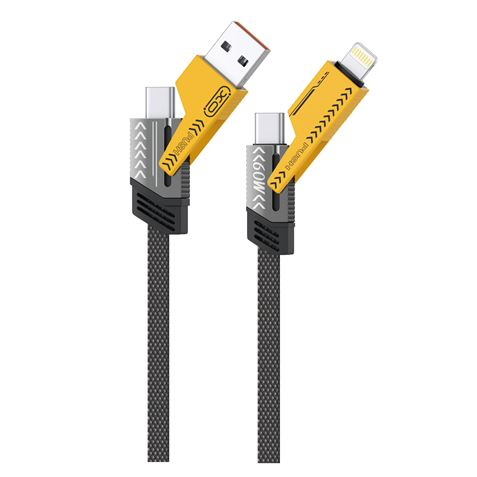 Xo Nb283 Cable Usb 4 En 1 Multifuncion - 60W - 1 Metro - Rgb - Color Negro