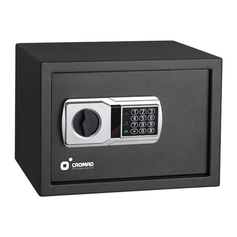 Cromad Caja Fuerte Electronica - Alto Nivel De Seguridad - De 3 A 8 Digitos - Bisagras Ocultas - Incluye Llave De Emergencia - 229X405X336Mm