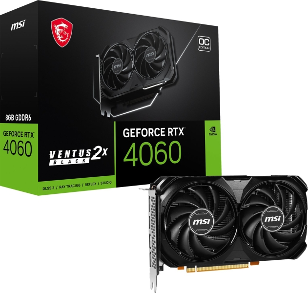 Msi Geforce Rtx 4060 Tarjeta Grafica Ventus 2X Oc 8Gb Gddr6