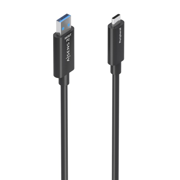 Aisens Cable Usb3.2 Gen2X1 10Gbps Aoc Solo Datos - Usb-A A Usb-C - 40M - Color Negro