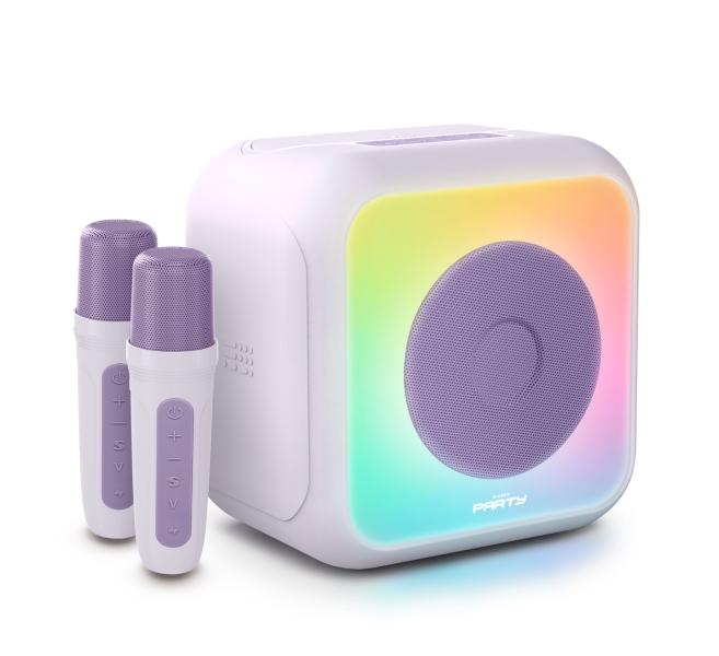 Bigben Altavoz Bluetooth - Dos Microfonos Inalambricos - Potencia Musical 30W -  Color Lila