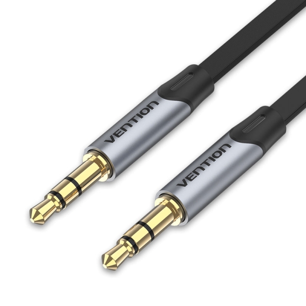 Vention Cable Estereo Jack 3.5 Macho A Jack 3.5 Macho - 0.5M - Plano - Color Gris