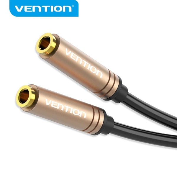Vention Cable Estereo Jack 3.5 Hembra A Jack 3.5 Hembra - 0.3M - Color Negro