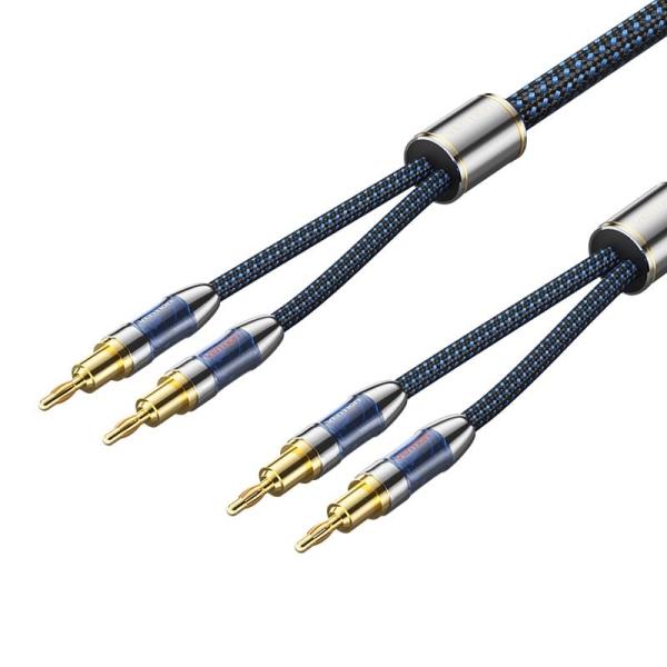 Vention Cable Estereo 3X Banana Macho A 2X Banana Macho - 3M - Trenzado - Color Azul