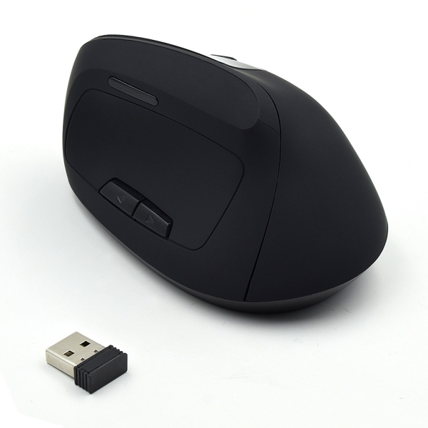 Ewent Raton Inalambrico 2.4Hz - Raton Vertical Ergonomico - Dpi Seleccionable 800-1200-2400Dpi -Bateria Recargable De Litio 400Mah - Color Negro